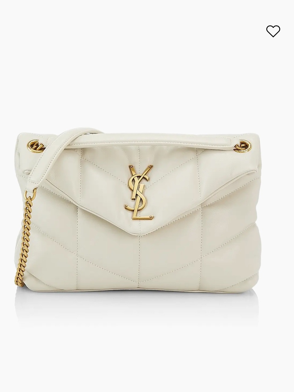 Saint Laurent YSL Small Lou Lou Puffer Twill in White